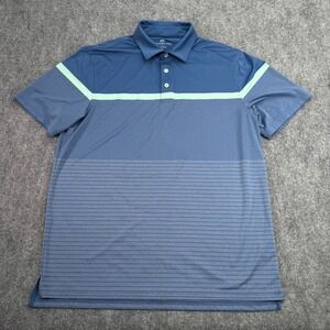 Southern Tide Polo Shirt‎ Mens Extra Large Blue Striped Golf Performance Stretch